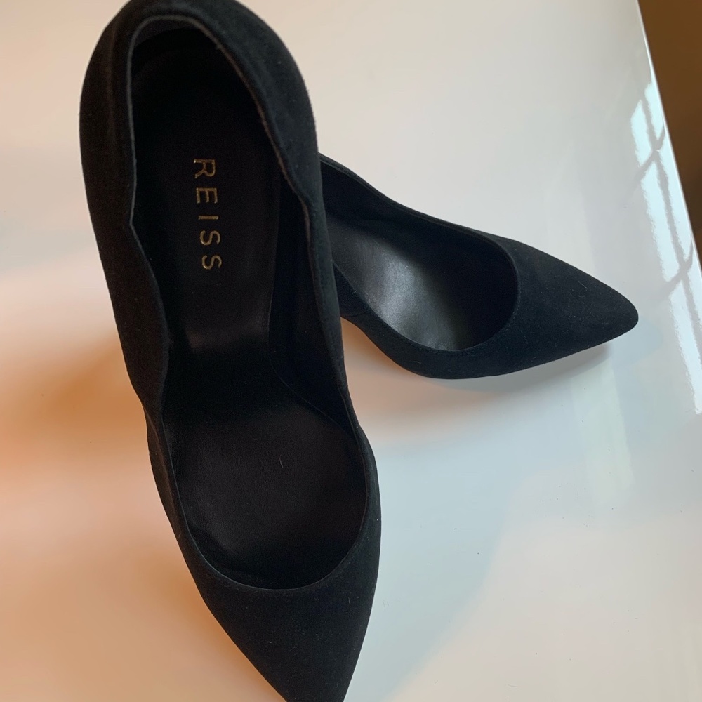 REISS Suede Black Harper Pumps EU 39 - Picture 2 of 7